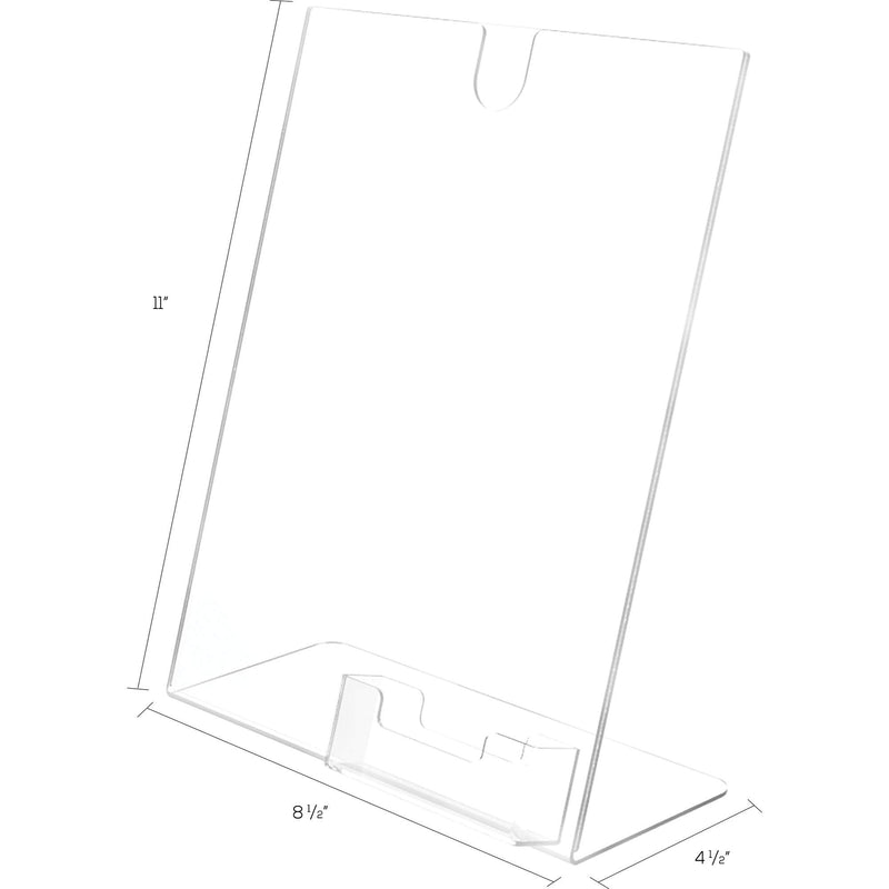 [Australia - AusPower] - Deflecto Superior Image Slanted Sign Holder with Business Card Holder, Clear, 8-1/2” x 11” (590601) 