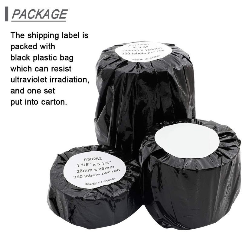 [Australia - AusPower] - Label KINGDOM Compatible Paper Roll Replacement for Dymo 30256 Standard Large Shipping Labels 2-5/16'' x 4'' LW White Labels for LabelWriter 450 Twin Turbo Duo (59 mm x 102 mm, 300/Roll, 1 Roll) 2-5/16'' x 4'' 