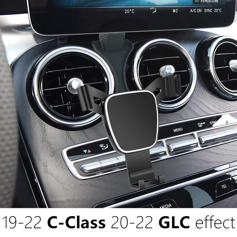 [Australia - AusPower] - LUNQIN Car Phone Holder for Mercedes 2019-2021 Benz C Class c260 c200 c300 New GLC Class 2020-2021 GLC260 GLC300 Auto Accessories Navigation Bracket Interior Decoration Mobile Cell Phone Mount 