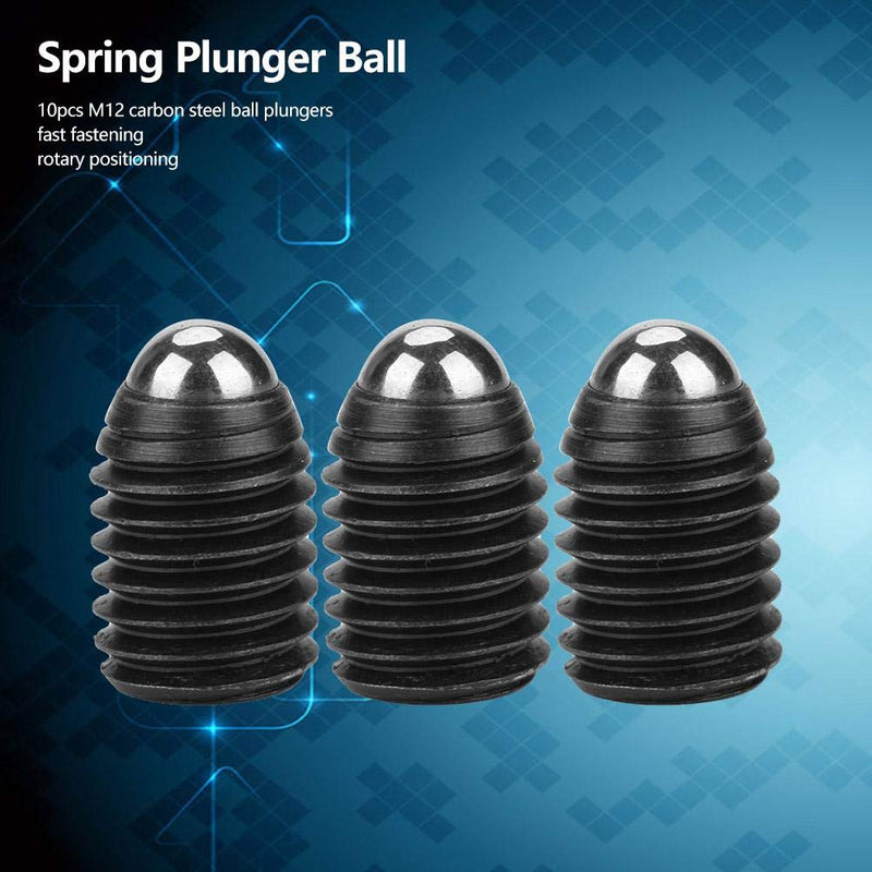 [Australia - AusPower] - M12 Screw Thread Hex Socket Carbon Steel Ball Spring Plungers Set for Mechanical Devices (M12x16) M12x16 