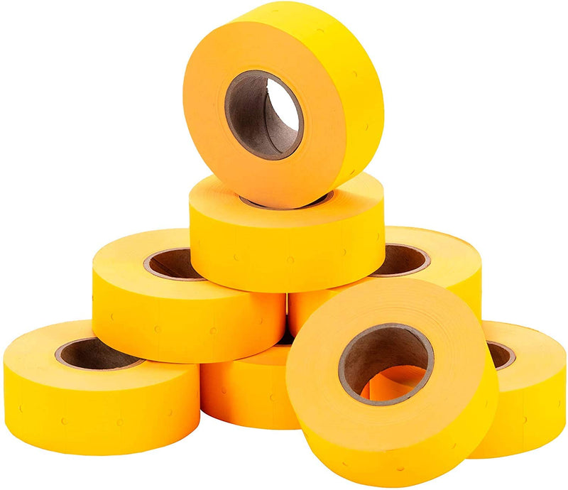 [Australia - AusPower] - Fluorescent Orange Perco Labels for Perco 2 Line Labeler Gun - 1 Sleeve, 6,000 Labels 