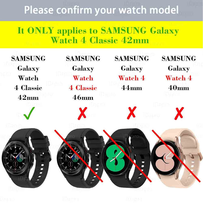 [Australia - AusPower] - Screen Protector for SAMSUNG Galaxy Watch 4 Classic 42mm Smartwatch [4 Pack], iDaPro Tempered Glass Anti-Scratch Bubble-Free Easy Installation 
