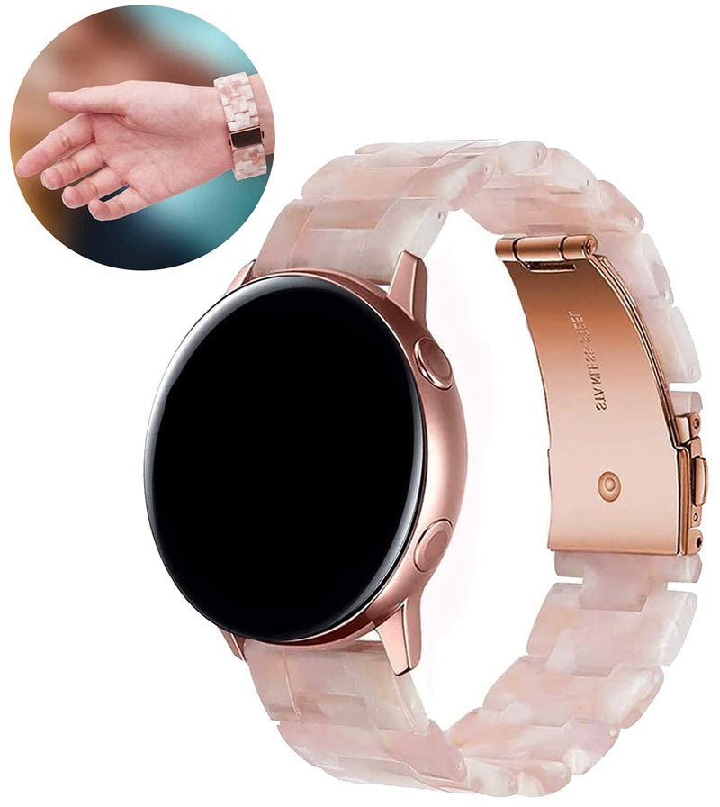 [Australia - AusPower] - NYENEIL 20mm Band Compatible with Samsung Galaxy Active 2/Samsung Galaxy Watch 3 41mm/Galaxy Watch 42mm/, 20mm Resin Replacement Strap for Galaxy Watch 42mm / Sport Smartwatch pink white 