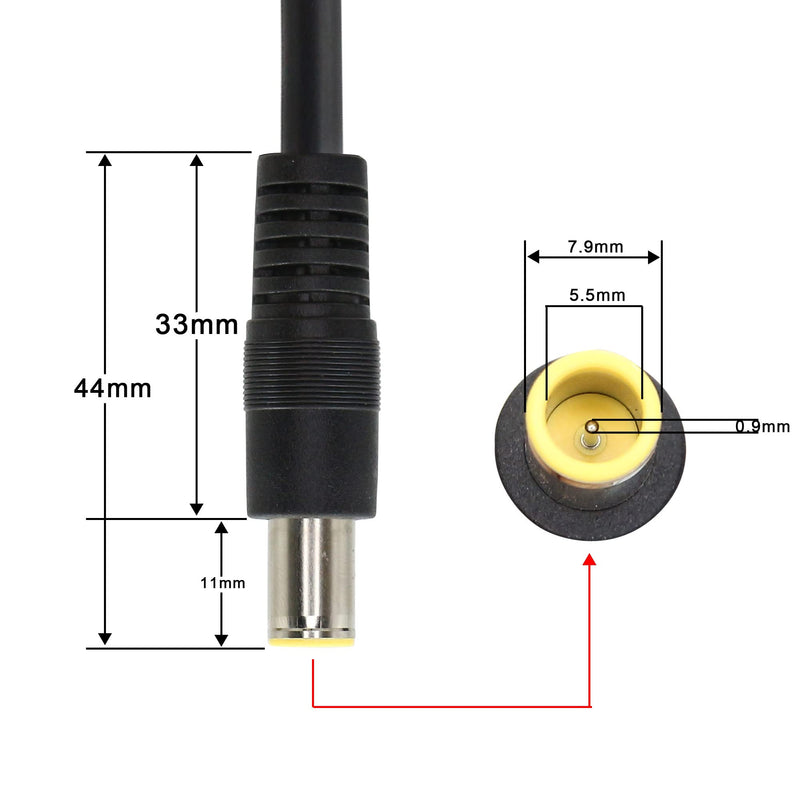 [Australia - AusPower] - GINTOOYUN 12V DC 8mm Car Cigarette Lighter Cable, DC7909 7.9 x 5.5mm Car Charger Power Supply Cord,12V Cable for Car DVR,Bluetooth Speakers,Camera,GPS,Laptop 