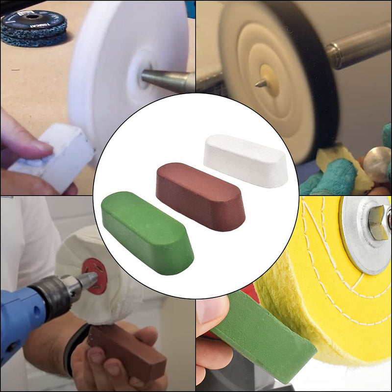[Australia - AusPower] - SCOTTCHEN Buffing Polishing Cutting Compounds 4 Oz. Kit - Green Fine/White Medium/Purple Coarse - 3 Pack 