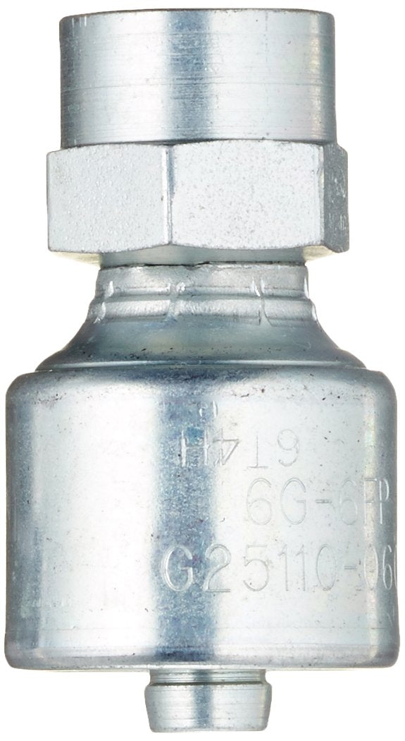 [Australia - AusPower] - Gates 6G-6FP MegaCrimp Couplings, Female Pipe, NPTF Without 30 Cone Seat, Zinc Plated Carbon Steel, 2.06", 3/8" ID (Pack of 5) 