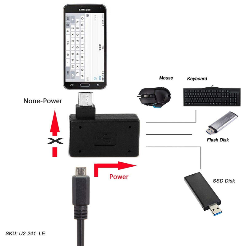 [Australia - AusPower] - CY Micro OTG Adapter 2 Pack USB 2.0 Micro USB Male to USB Female OTG Adapter 1piece left+1piece right 