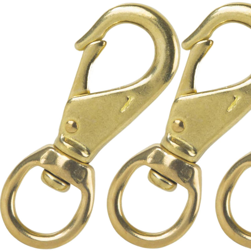 [Australia - AusPower] - Faneta 3-1/4'' Brass Swivel Snap Hooks Heavy Duty 3/4'' Swivel Eye - Solid Brass Scuba Diving Clips #1 - Seadog Line, Anchor Lines, Bags, Belting, Leashes, Straps, Luggage, Leathercarft (Pack of 4) 
