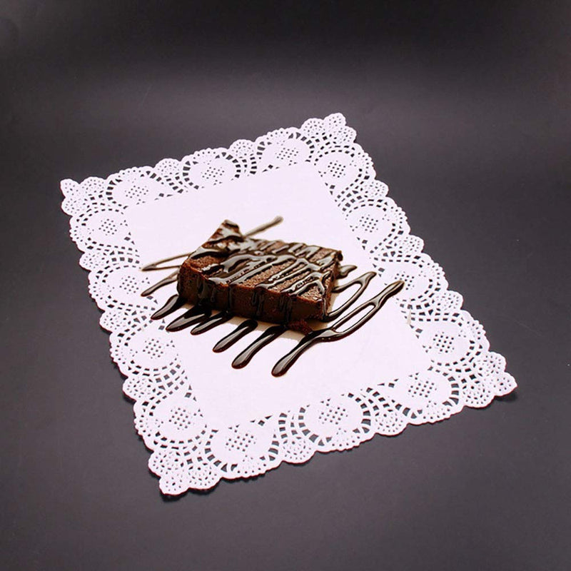 [Australia - AusPower] - Tim&Lin White Lace Paper Doilies - 12 inch x 16 inch Rectangle Paper Doilies - Disposable Paper Placemats - for Wedding, Birthday, Cakes, Desserts, Tableware Food Decoration, Pack of 100 11.8inch X 15.7inch/100pcs 