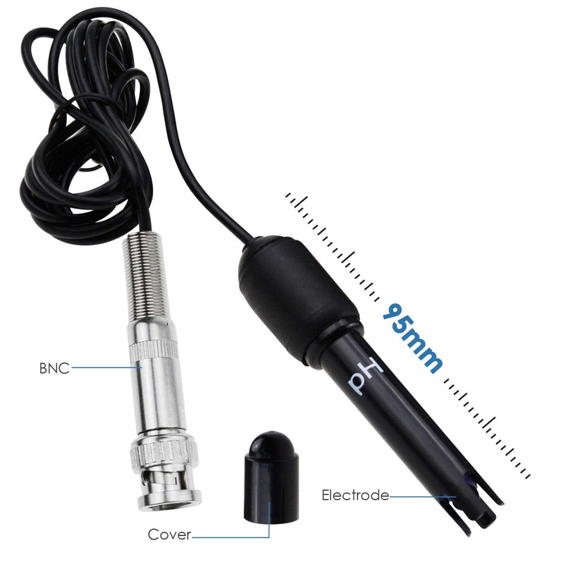 [Australia - AusPower] - TEKCOPLUS 2 in 1 Digital pH Temperature Meter Monitor Tester Sensor Test Kit 0~14.0pH Measure Automatic Calibration BNC Electrode Probe for Hydroponics Aquarium Water Ph/Temp Meter w/ pH Electrode 