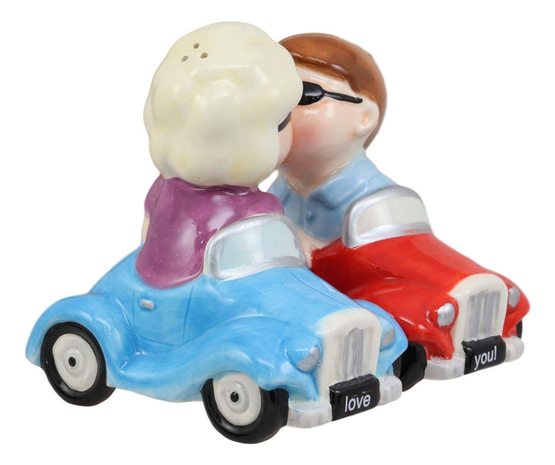 [Australia - AusPower] - Ebros I Love You Valentines Couple Kissing In Cars Magnetic Salt And Pepper Shakers Set Ceramic Figurines Party Kitchen Tabletop Collectible Decor 