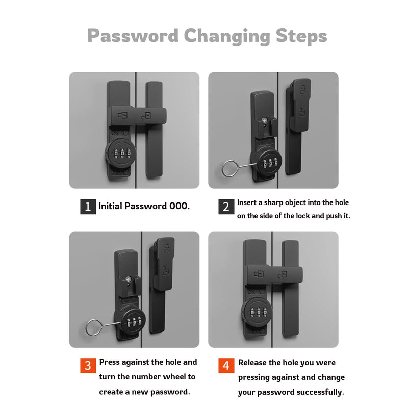 [Australia - AusPower] - 180 Degree Barn Door Lock Latch Fluorescent Secure Your Home Easily Install Keyless Entry Zinc Alloy Matte Black Ideal for Cabinet Door Bathroom 