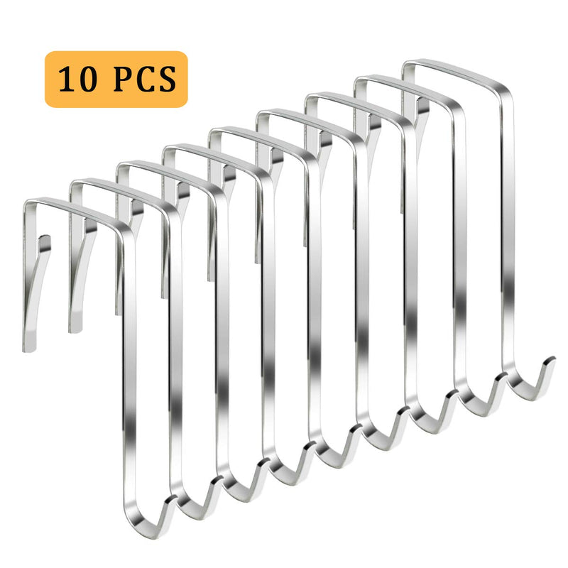 [Australia - AusPower] - 10Pcs Over The Door Hooks, Metal Door Hanger Z Hooks, Sturdy Over Door Hooks for Hanging Clothes, Towels, Coats and More 