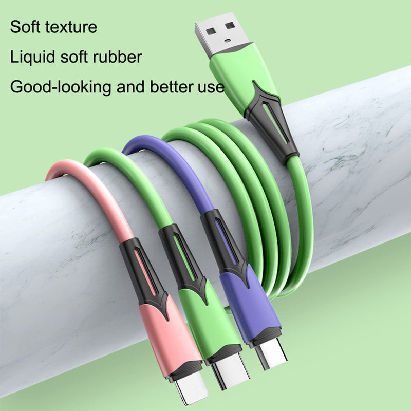 [Australia - AusPower] - Phone USB Charger Cable, 4ft Multi Charging Cable Nylon Braided Multiple USB Cable Universal 3 in 1 Charging Cord Adapter with Type-C, Micro USB Port Connectors for Cell Phones and More (Multicolored) Multicolored 