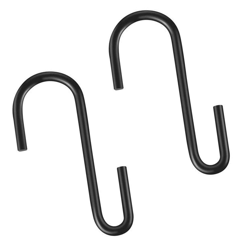 [Australia - AusPower] - Dreecy 10 Pack Heavy Duty S Hooks Black S Shaped Hooks, Metal Iron Hanging Hangers Hooks for Kitchen, Bathroom, Bedroom and Office: Pan, Pot, Coat, Bag, Plants,Jeans (10 Pack/S Hook/Black/2.4 inch) 10pack (back) 