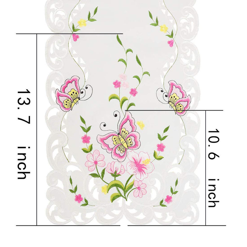 [Australia - AusPower] - Simhomsen Spring Butterfly and Floral Table Runners, Dresser Scarf (Pink, 14 × 70 Inch) Pink 14 By 70 Inch 