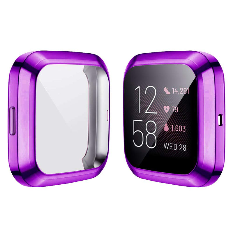[Australia - AusPower] - [6-Pack]Screen Protector Case Compatible with Fitbit Versa 2 Smartwatch, All-Around TPU Plated Protective Cover Scratch Resistant Bumper Shell Accessories (6 Colors, Versa 2) 6 Colors 