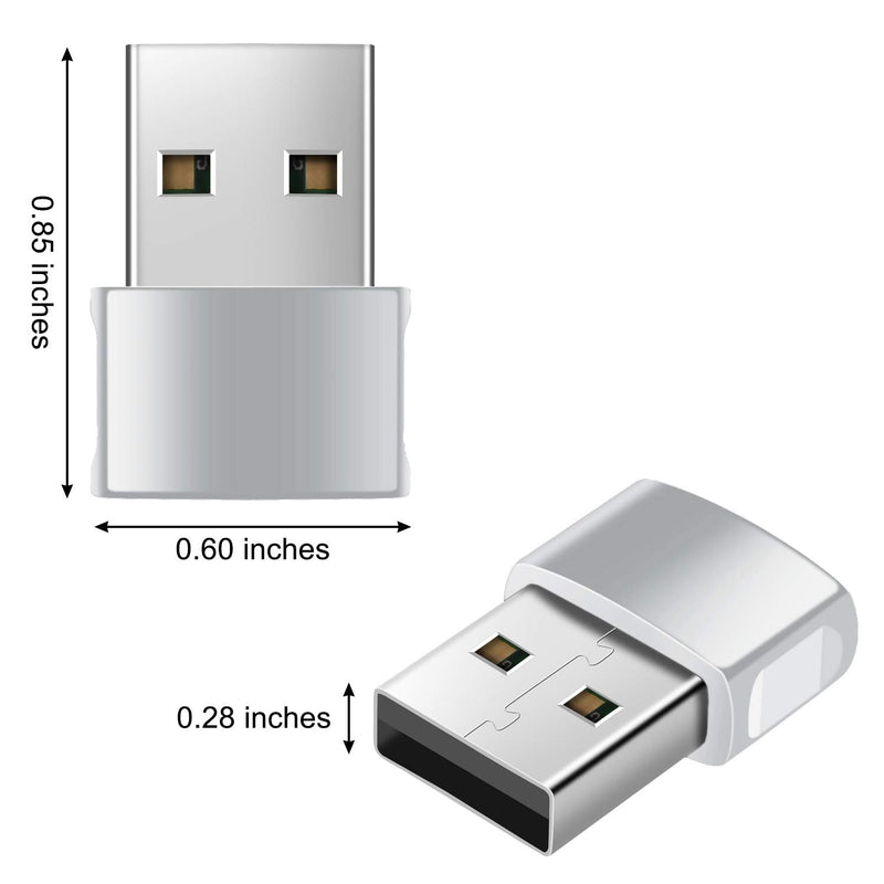 [Australia - AusPower] - USB Type-C Female to USB Male Adapter 3-Pack,Zinc Alloy USBC Charger Block-converter for iPhone 13 12 11 Pro Max SE 2022,Airpods,iPad 8 Air 4 4th Mini 6 6th,Samsung Galaxy Note 10 20 21 S20 S21 Fe A72 Silver 