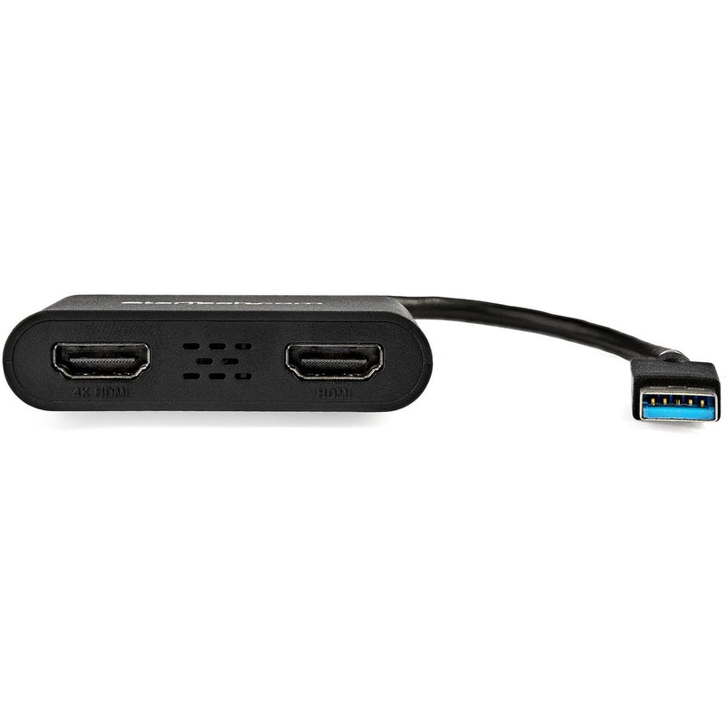 [Australia - AusPower] - StarTech.com USB 3.0 to Dual HDMI Adapter - 1x 4K 30Hz & 1x 1080p - External Video & Graphics Card - USB Type-A to HDMI Dual Monitor Display Adapter - Supports Windows Only - Black (USB32HD2) 2x HDMI | USB 3.0 | Windows Only 