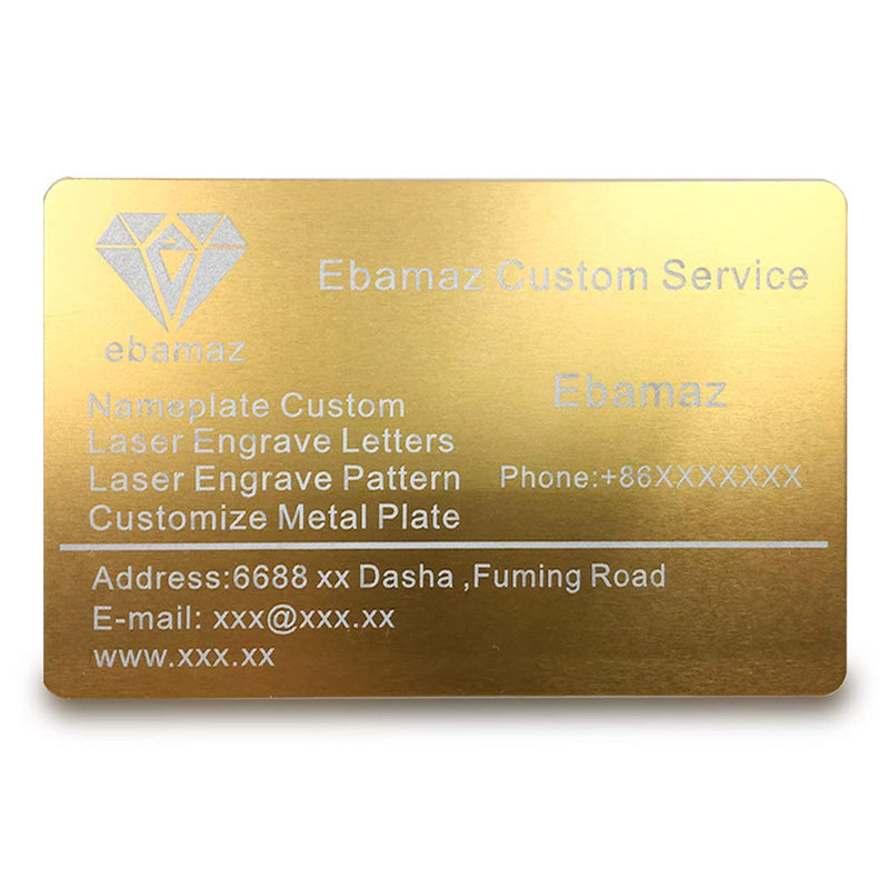 [Australia - AusPower] - Ebamaz Metal Business Cards Anodized Aluminum Plaque Plate 86X54X0.8mm (Golden, Blank,10PCS) Golden, Blank,10pcs 