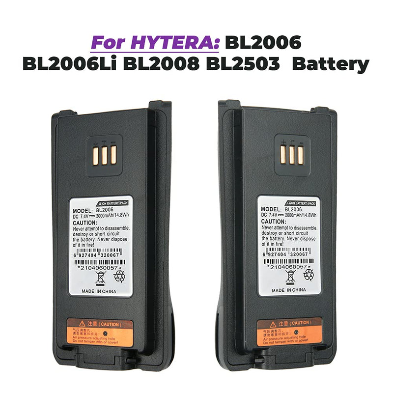 [Australia - AusPower] - BL2008 BL2503 BL2006 HYT Battery 2000mAh Replacement Battery for HYTERA DMR PD-702 PD506 PD606 PD700 PD780 PD782 Portable Two Way Radio Battery 