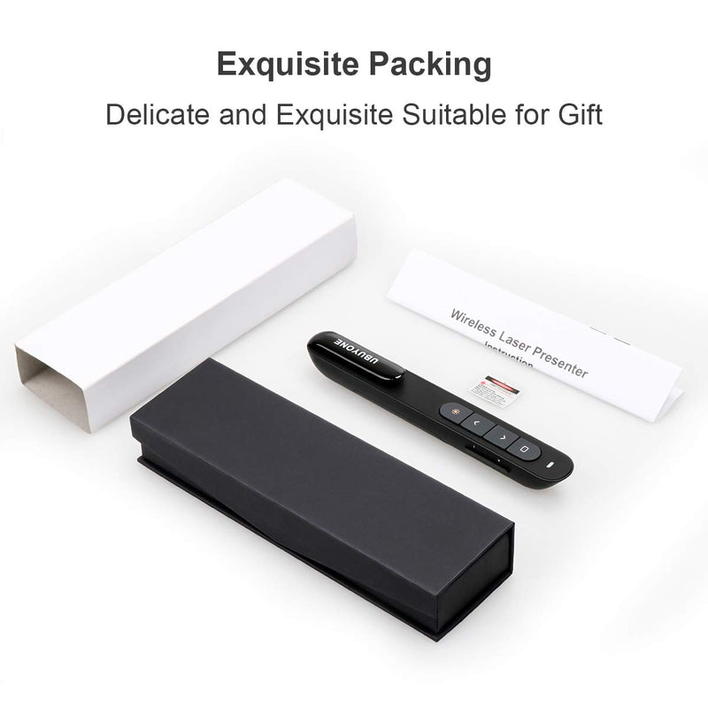 [Australia - AusPower] - UBUYONE Wireless Presenter Remote Presentation Pointer Clicker with Hyperlink&Volume Control USB PowerPoint Slide Advancer 