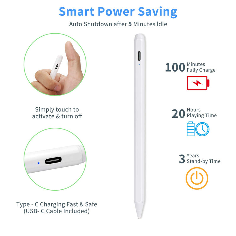 [Australia - AusPower] - Stylus Pencil for HP Pavilion X360, Evach Active High Sensitivity Digital Pens with 1.5mm Ultra Fine Tip Stylus Pencil for HP Pavilion X360 Pen, White 