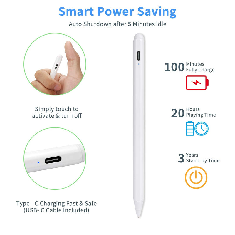 [Australia - AusPower] - Stylus Pencil for HP Envy X360 Convertible 2-in-1 Laptop (15.6") Pen, Active Stylus Digital Pencil with 1.5mm Ultra Fine Tip Stylus Pencil for HP Envy X360 Convertible 2-in-1 Laptop 15.6" Pen,White 