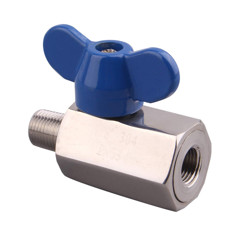 [Australia - AusPower] - DERNORD Stainless Steel Mini Ball Valve NPT Thread (1/8" Female&Male) 1/8 Inch Pack of 1 