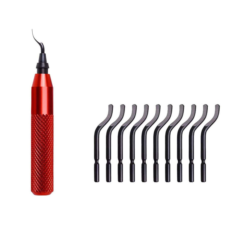 [Australia - AusPower] - MAVAST Deburring Tool with 11 High-Speed Steel Blades Red 