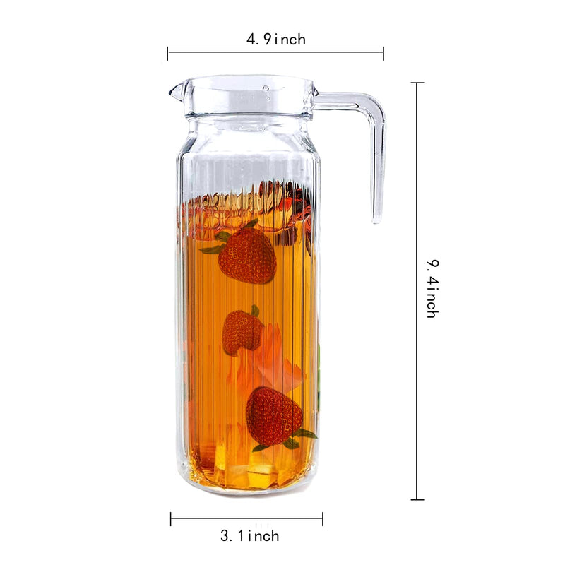 [Australia - AusPower] - SYT Fridge Pitcher 39oz Acrylic Water Fridge Pitcher with Lid By Home Essentials & Beyond Practical and Easy to use Fridge Pitcher Great for Lemonade, Iced Tea, Milk, Cocktails and more Beverages 