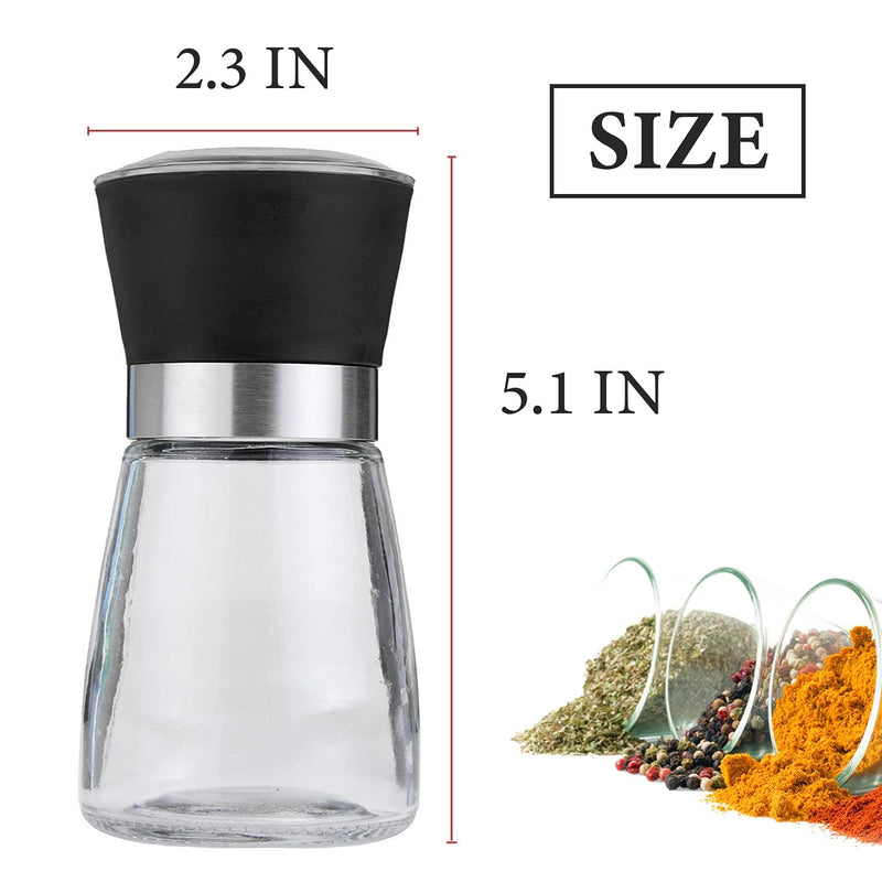 [Australia - AusPower] - Salt Pepper Grinder - Salt and Pepper Grinder Refillable Shakers for Home, Kitchen, Barbecue, Party - Modern Salt and Pepper Shakers Kitchen Table Accessories - Ceramic Grinder to Refill Sea Salt 