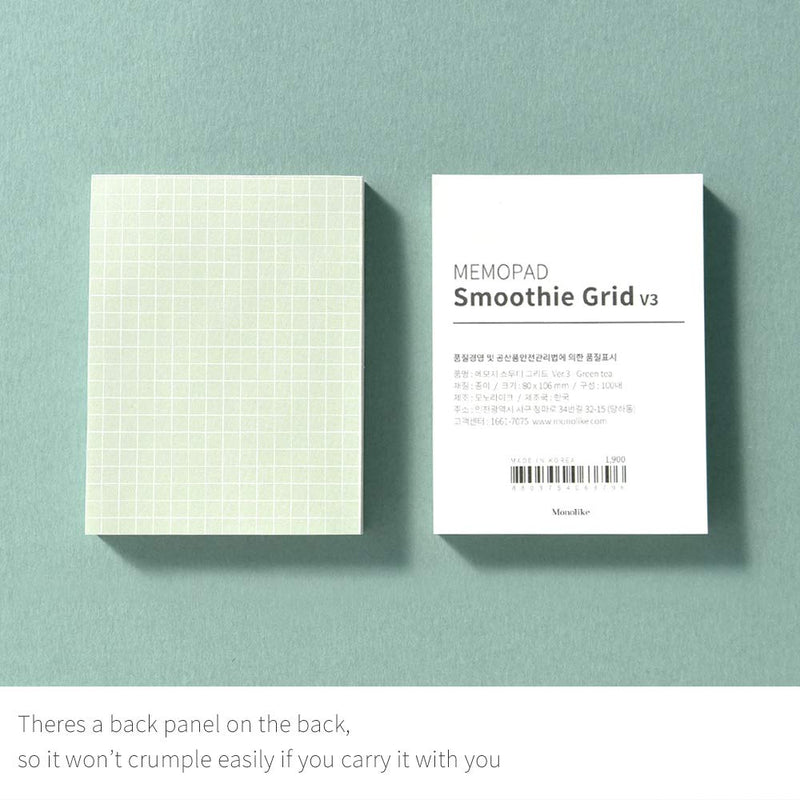 [Australia - AusPower] - Monolike Memopad Smoothie Ver.3 design SET - 4 Packs, 4 Different Designs, 100 Sheets Per Pad, Total 400 Sheets, Note pads, Writing pads 