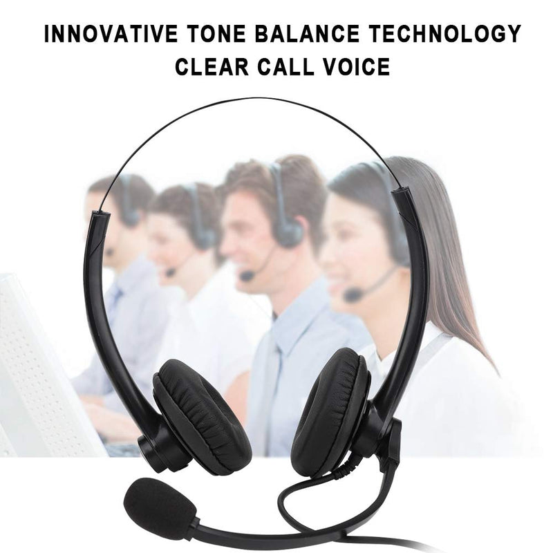 [Australia - AusPower] - Telephone Headphone, RJ11 Crystal Head Call Center Customer Service Phone Headset, Hands Free Headphones with Microphone,for Call Center/Office 