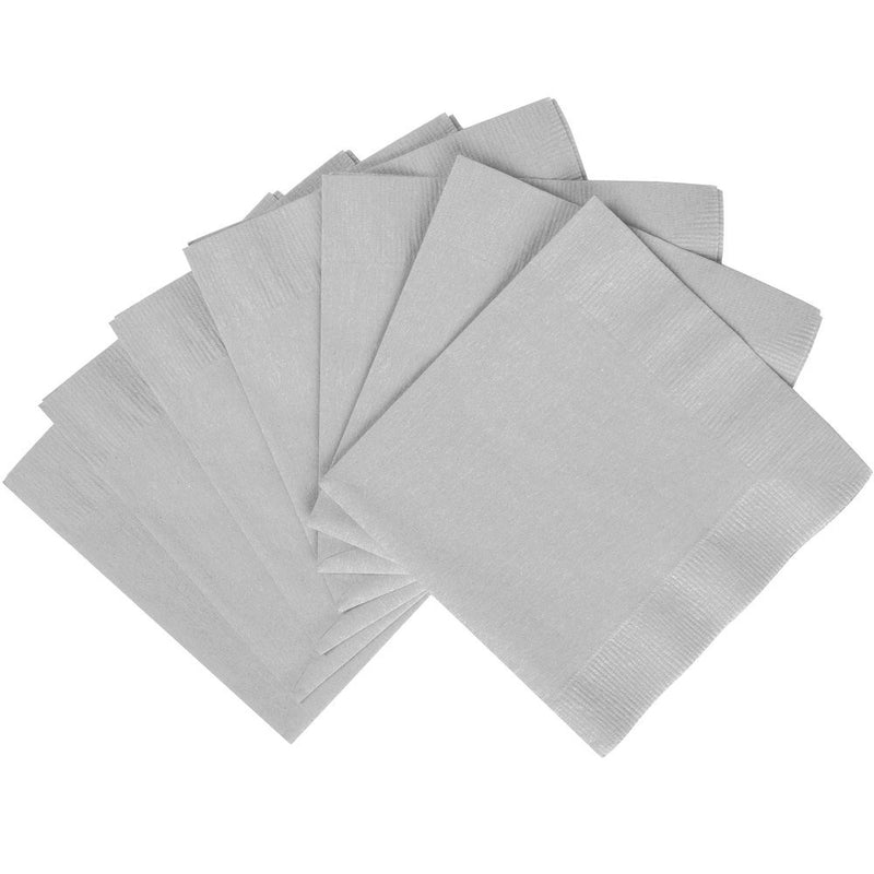 [Australia - AusPower] - amscan 61211.18 Silver 2-Ply Luncheon Napkins - 6.5" x 6.5", 40 Ct 