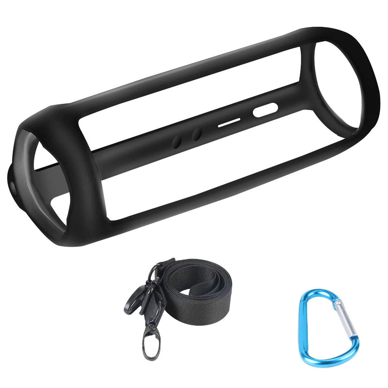[Australia - AusPower] - co2CREA Silicone Travel Case Replacement for JBL FLIP 5 Waterproof Portable Bluetooth Speaker (Black Case) Black Case 