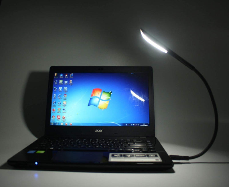 [Australia - AusPower] - EBYPHAN Dimmable USB Lamp, Flexible USB Keyboard Light, Mini USB Light for Laptop (14-LED-Bead, 3-Level Adjustable Brightness, On/Off Touch Switch, Black) 