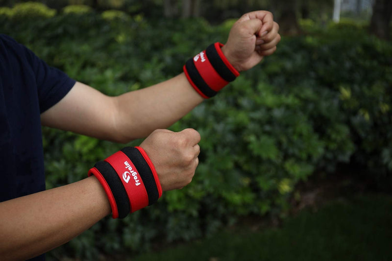 [Australia - AusPower] - Fragraim Ankle Weights for Women, Men and Kids - Strength Training Wrist/Leg/Arm Weight Set with Adjustable Strap for Jogging, Gymnastics, Aerobics, Physical Therapy Red 1 lbs pair (0.5 lbs each) 