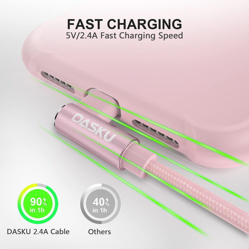 [Australia - AusPower] - 2 Pack 90 Degree iPhone Charger 10Ft Mfi Certified Lightning Cable Right Angle Long Nylon briaded Cord Compatible with Apple iPhone 13 12 11 Pro Max XS XR X 8 7 6 5 Plus iPad (Pink) 10 FT Pink 