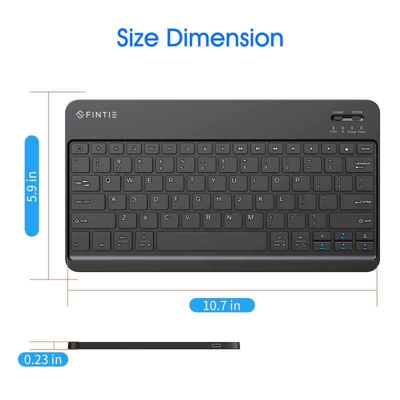 [Australia - AusPower] - Fintie 12-Inch Ultrathin (4mm) Wireless Bluetooth Keyboard for iPad Samsung Tablet, iPhone Smartphone, iOS, Android Tablets Phone 