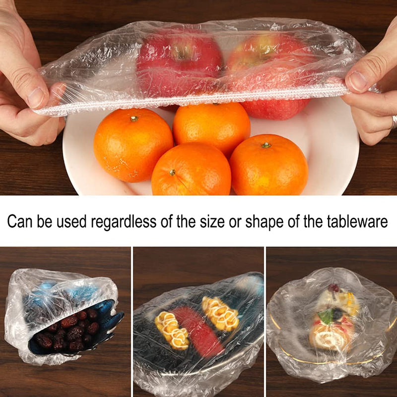 [Australia - AusPower] - 100PCS Fresh Keeping Bags,Reusable Elastic Food Storage Covers, Plastic Bowl Covers with Elastic Edging Stretch Plastic Wrap Bowl Covers 