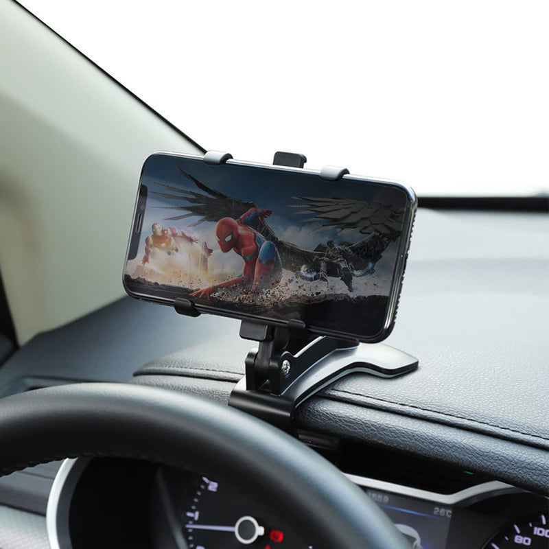 [Australia - AusPower] - Car Phone Mount, 360°Rotatable Phone Holder with Clip for Car Dashboard, Rearview Mirror, Sun Visor, Suitable for 4 to 7 inch Smartphones 