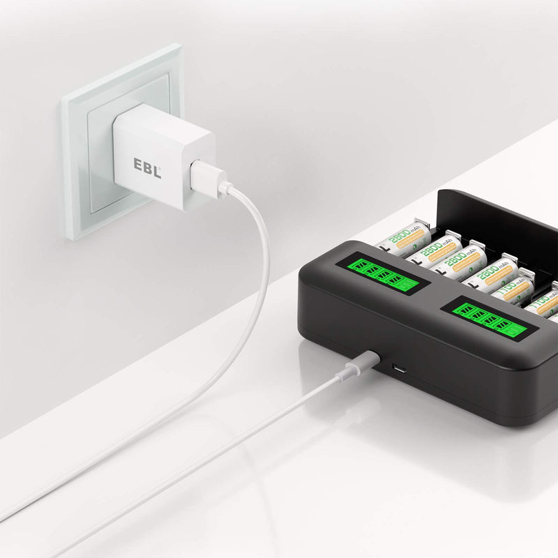 [Australia - AusPower] - EBL USB Wall Charger, 5V 2.1A Charger Adapter(Model: M5129) for EBL Charger Power Supply (Model: C9008 C9010N 6828 FY-408 FY-409 6201) and iPhone, Galaxy, HTC, LG, Table, Motorola and More 