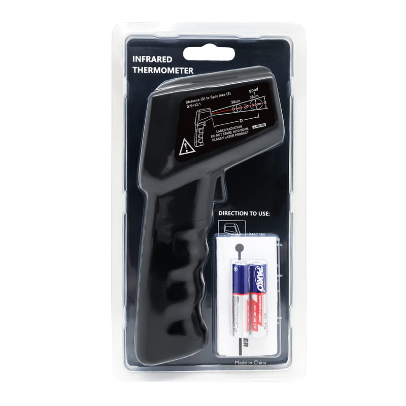 [Australia - AusPower] - AHOSOUTLY Infrared Thermometer Temperature Gun -58℉~ 1022℉ (-50℃ ~ 550℃) Non-Contact Instant-Read Digital Laser Infrared Ir Thermometer with Color Screen (Black) 
