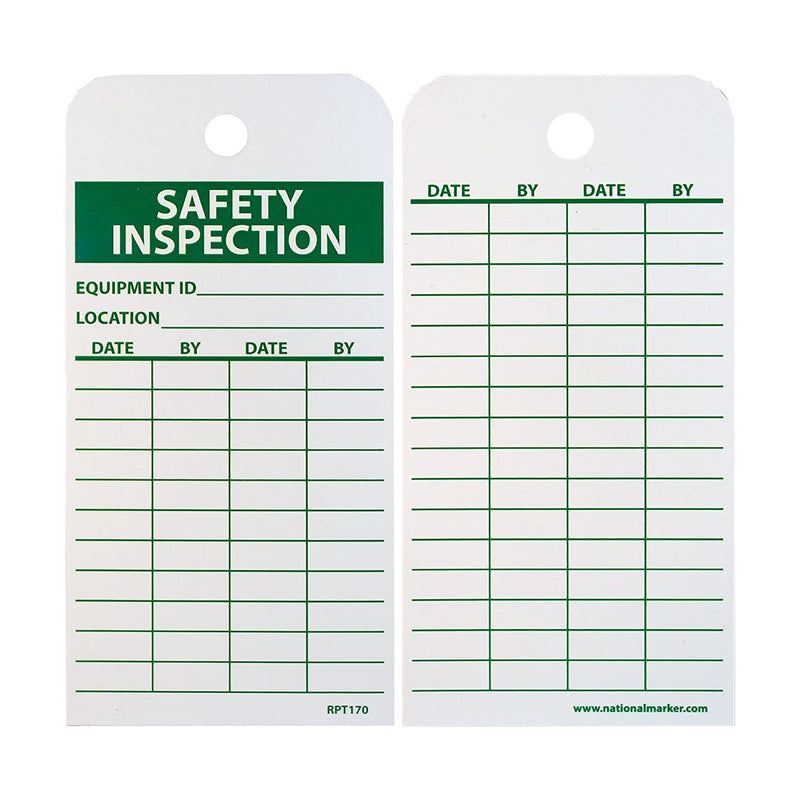 [Australia - AusPower] - NMC Inspection Record Tag with Ties, 25-Pack, Double-Sided, 3" x 6" Unrippable Vinyl, Made In The USA, RPT170 No Grommet 