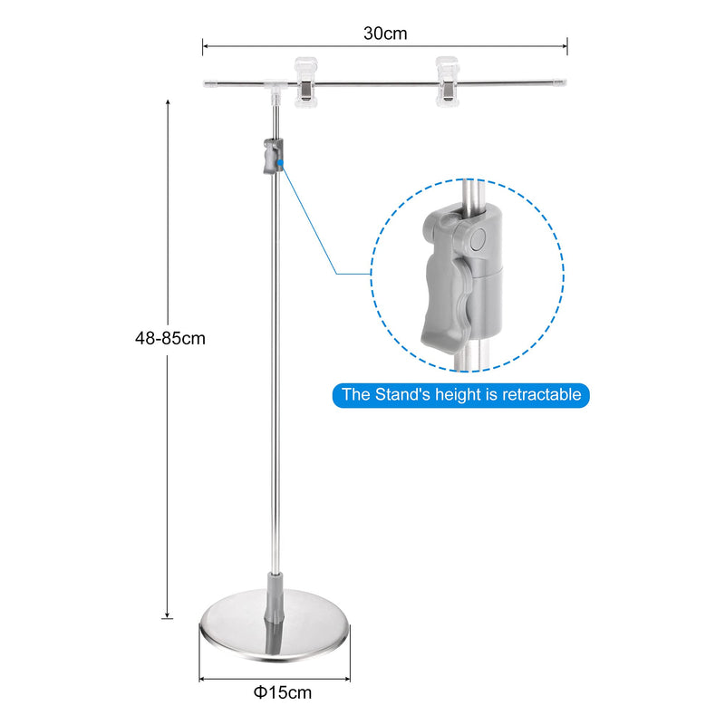 [Australia - AusPower] - MECCANIXITY L Shape Sign Adjustable Advertising Stand, Desktop Stainless Steel Advertising Display Holder with Clip 