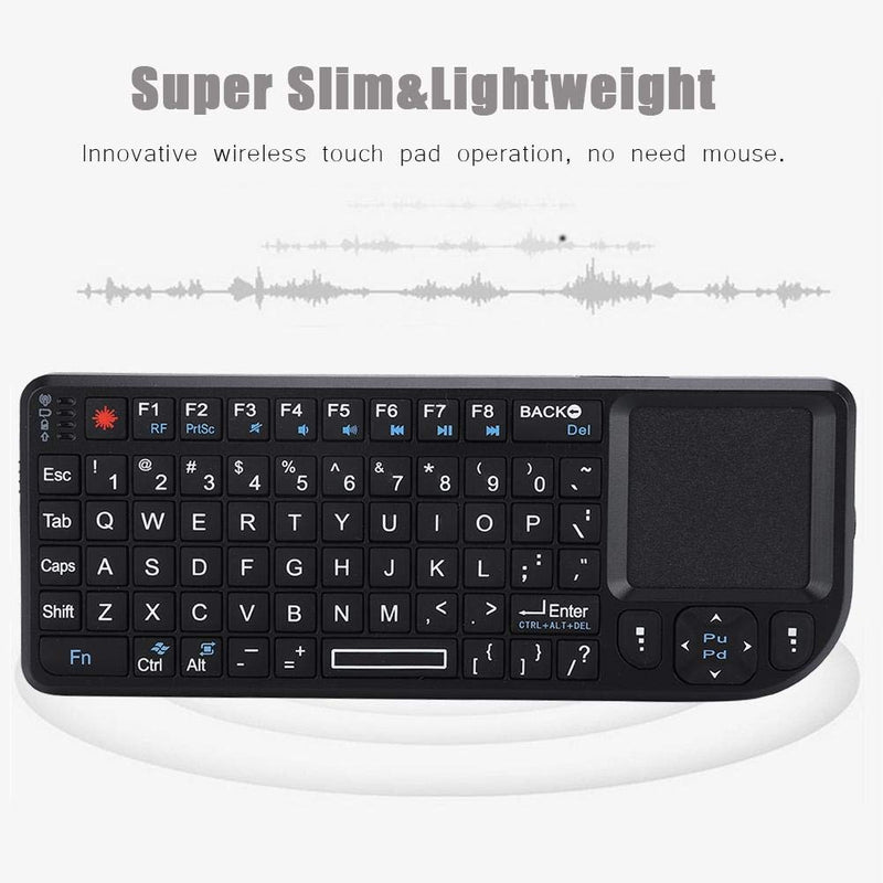 [Australia - AusPower] - 2.4GHz Wireless Touchpad Keyboard, Super Thin&Lightweight Rechargeable Ultra Mini Thin USB Backlit Keyboard, Plug and Play Fits for HTPC, for PS3/4 