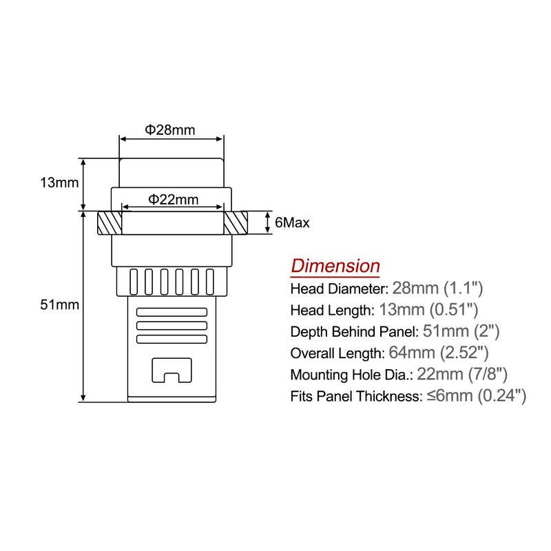 [Australia - AusPower] - uxcell 2Pcs Red/Green Indicator Light AC/DC 24V, 22mm Panel Mount, Dual-Color, for Electrical Control Panel, HVAC, DIY Projects 