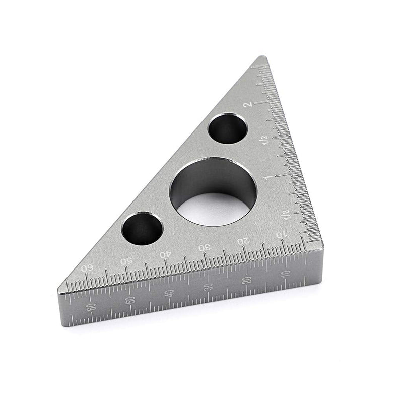 [Australia - AusPower] - OwnMy 45 Degree Aluminum Alloy Angle Ruler, Imperial Metric Scale Rafter Layout Carpenter Square Triangle Ruler Angle Measurement Tool for Woodworking Carpenter Workshop Square Measuring Gauging Tool 