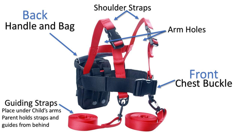 [Australia - AusPower] - GSM Brands Ski Trainer Harness with Leash for Teaching Kids Skiing Safely 